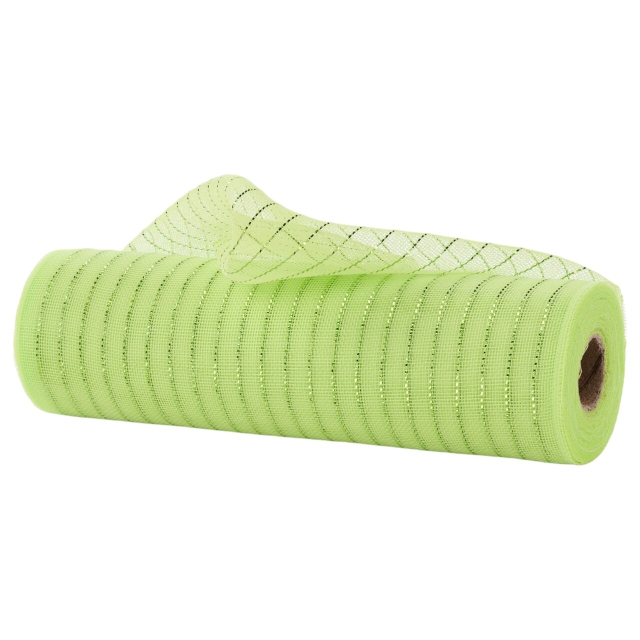 Apple Green 10.25" Fine Weave Metallic Deco Poly Mesh for Wreaths, Bows, Crafts, and Decorations